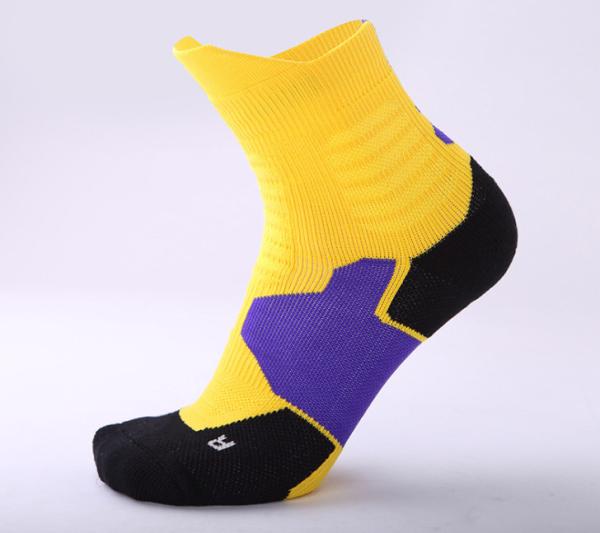 Orange Custom Sports Socks For Running Eco - Friendly Sweat - Absorbent