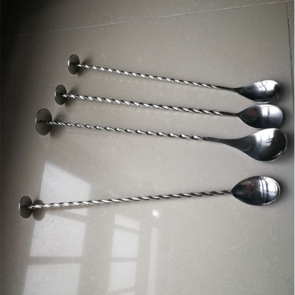 Cocktail Stirrer Stainless Steel Bar Spoon With Fork , Corrosion Resistance