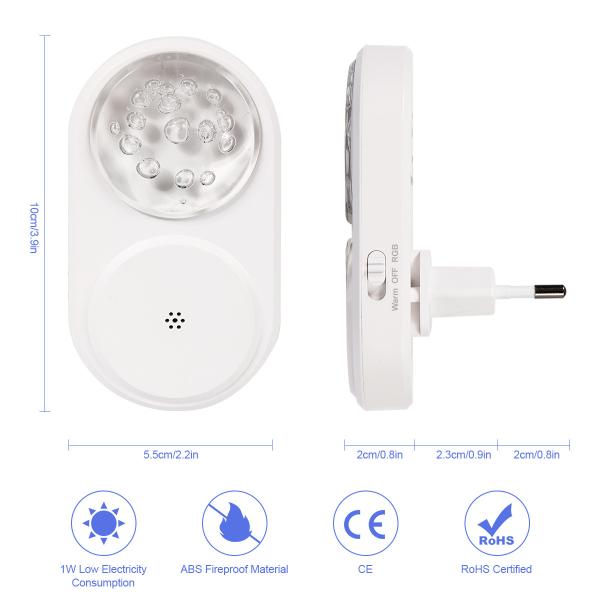 2pcs Rgb Atmosphere Mini Led Light 100mm Colorful Night Light