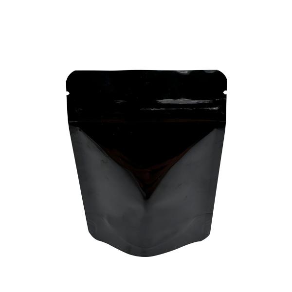 Glossy Black Reusable Foil Lined Ziplock Holographic Packaging Bags For Flower Weed