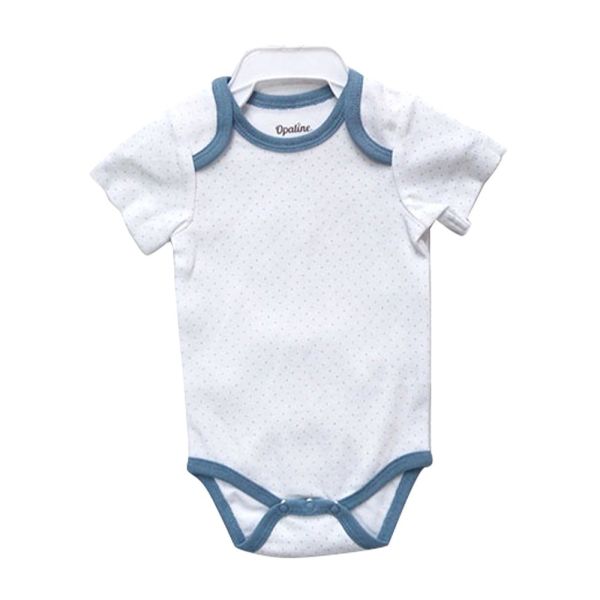 Short Sleeve Snap Button Design Summer Baby Clothes Romper 100% Cotton Customized Color