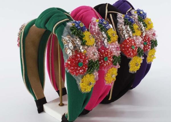 Light luxury encrusted diamond flowers headbands decorate nailed pearls knotted headband Yiwu accessories
