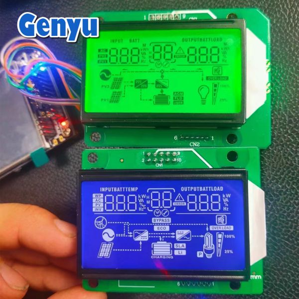 Control/Drive IC comptaible VA HTN Blue Green Backlight COB Segment LCD Module for Customized UPS Inverter Display Panel