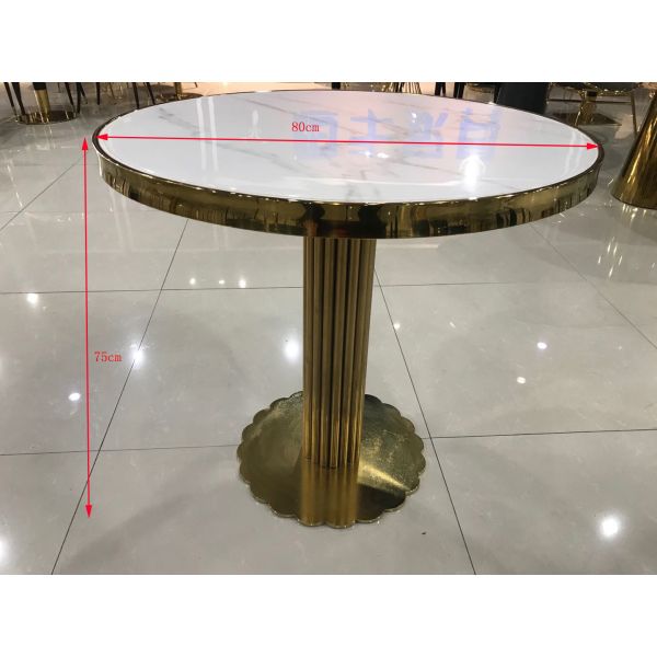 Good Load Bearing 80cm Marble Metal Coffee Table