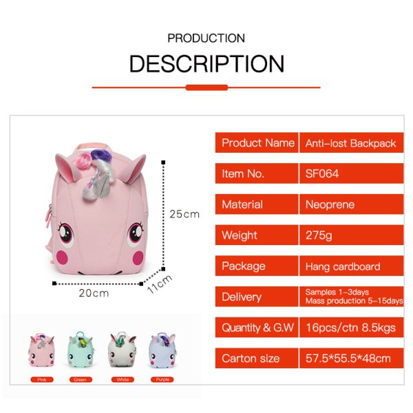 Supercuta de niños Unicornio Mochila de 20-36 litros Mochila escolar para niños Multicolores