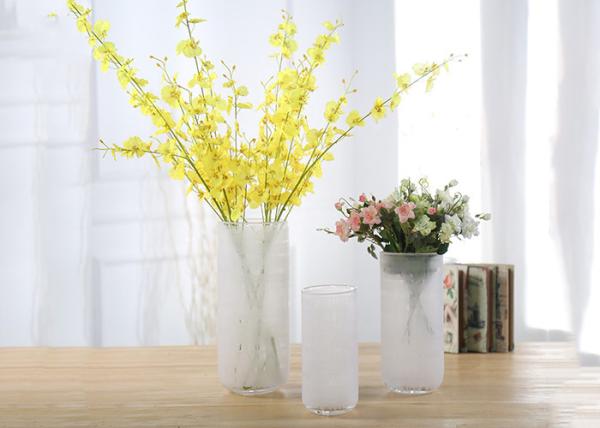 Vaso de vidro fundido Gray White Color Fashionable Appearance da mão