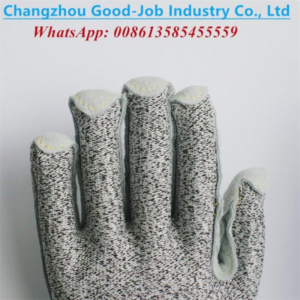 13G Finger Covered Cut Resistant HPPE Cut Proof Working Hand Gloves Level 5 Cow Split Leather Welding Gloves