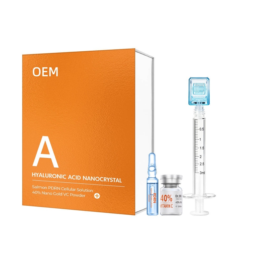 OEM ODM customized hyaluronic acid nano microcrystalline salmon PDRN cell liquid+40% nano gold VC powder whitening skin care essence