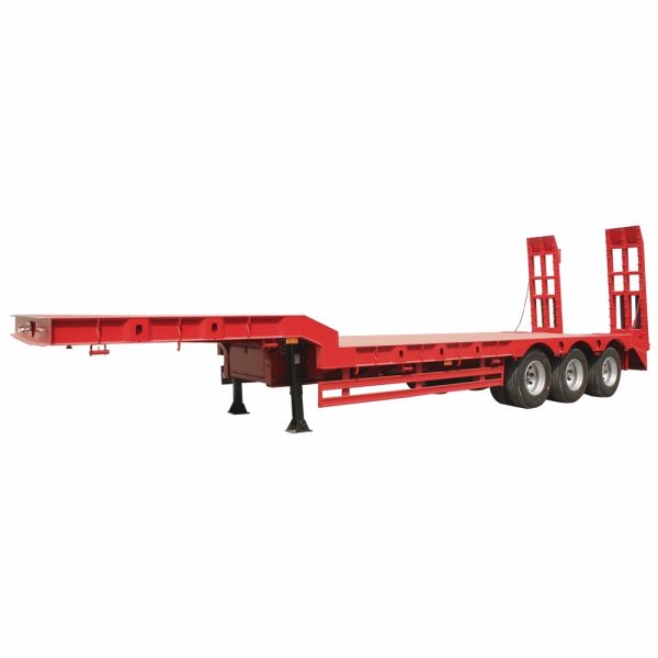 Heavy Duty Lowboy Trailer Lowbed Semi Trailer With Mechanical Ladder Truck Trailer for Zimbabwe