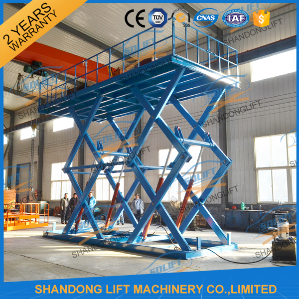 CE 5T Hydraulic Double Scissors Car Parking Lift Large Platform Scissor Car Lift