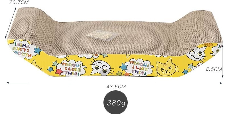 Eco Friendly Cat Scratching Board With Curved Wave Design For Claw Grinding