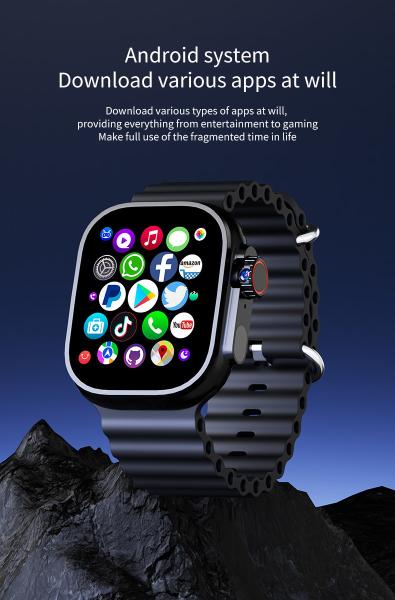 DW100 Pro Smartwatch SIM Card 4G Global Call Android 10.0 AMOLED 2.04Inch Video Chat AI WIFI GPS S10 Cellular Edition