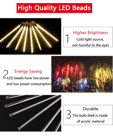 Lamp Luminous Efficiency 90lm/w Waterproof LED Meteor Shower Light for Christmas Tree