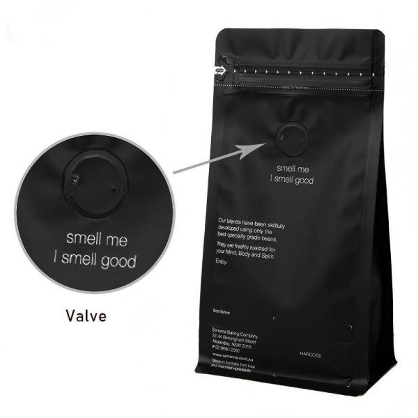 Resealable Stand Up Coffee Pouches Sustainable Coffee Bags Anti Ultraviolet With Zipper