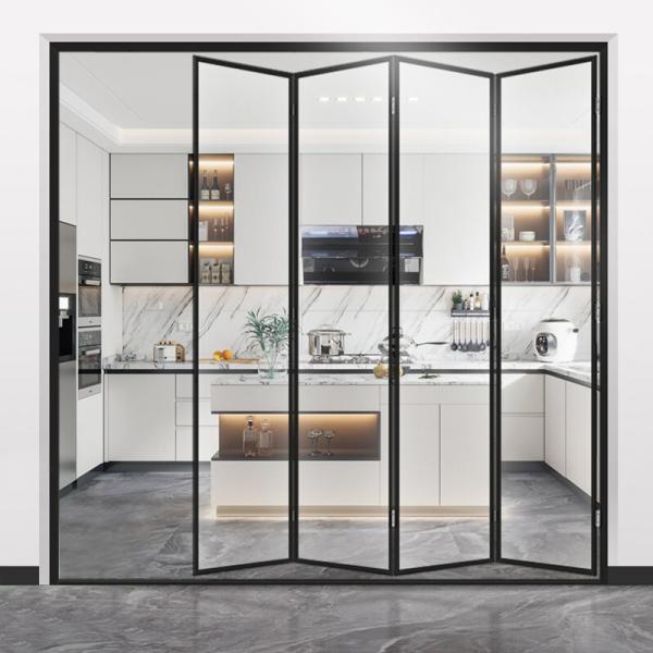 Atualização para porta deslizante de vidro triplex porta dobrável de vidro temperado de liga de alumínio