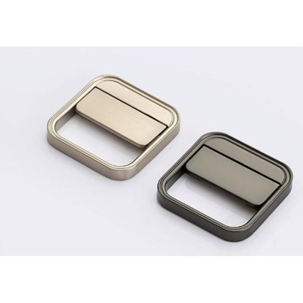 Brush Black Hidden Drawer Pulls Kitchen Cabinet Knobs / Closet Square ring Pulls Furniture Fittings