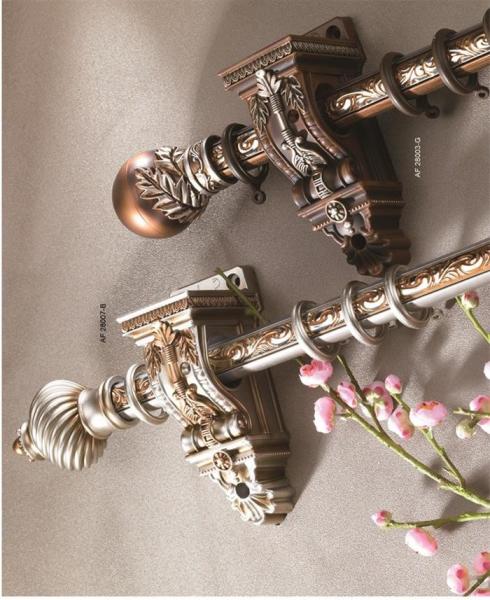 Classical delicate PP plastic curtain rod finials for home decoration