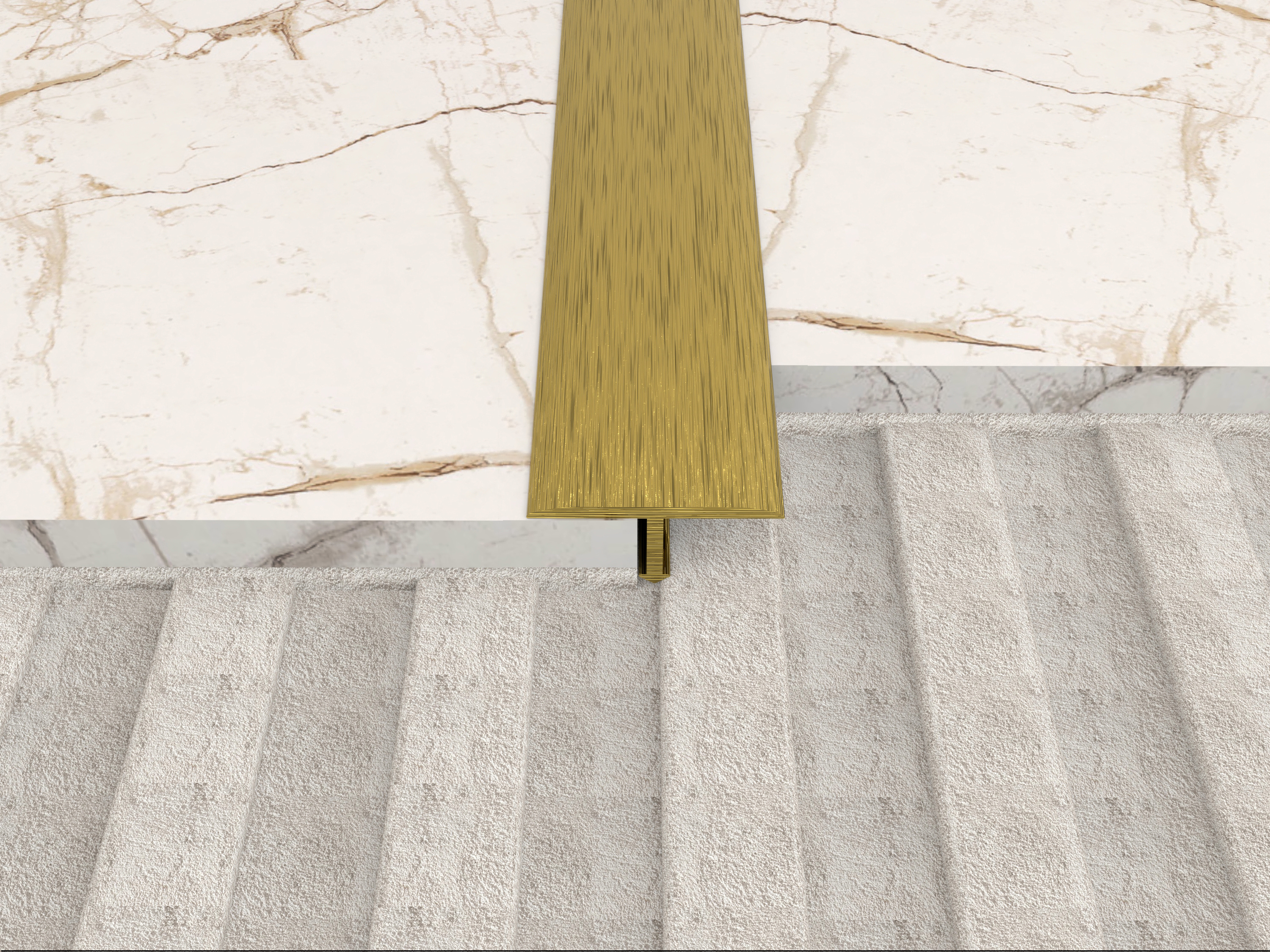 T Shaped Brass Tile Trim 1.8m High Corrosion Resistance Outdoor Stairs