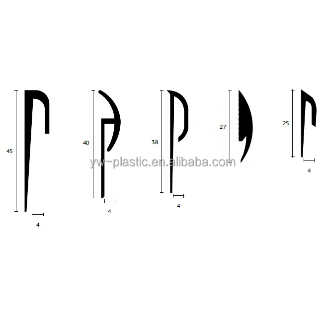 Flexible Plastic Capping Strips for Floor Edges 0.5'' to 8'' Height Sample in 5-7 Days