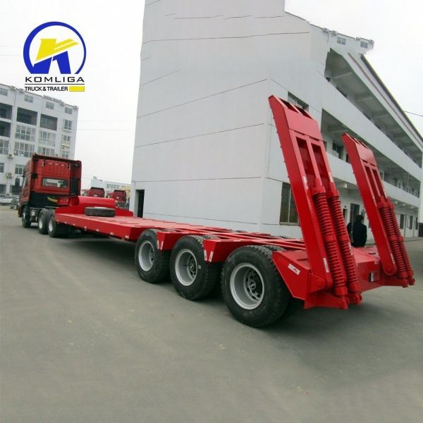 Mechanical Suspension Low Bed Semi Trailer for 3axles 40ton 50ton Transport Machinery