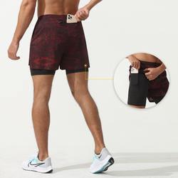                  Camo Running Shorts Men 2 in 1 Double-Deck Quick Dry Gym Sport Shorts Fitness Jogging Workout Shorts Men Sports Short Pants             
