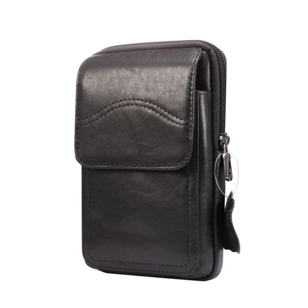 Multifunctional Flip Cover For IPhone 17, Top-Grain Cowhide Zipper Protective Case, Shoulder Strap Waist Bag, Note10