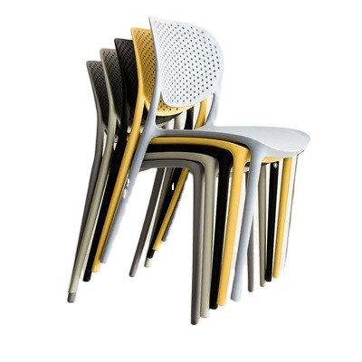 High Quality China Back Breathable Colorful Dining Stackable Plastic Chairs