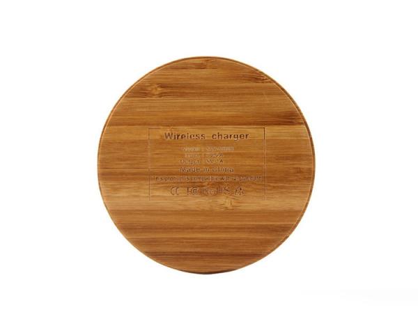 5W Bamboo Wireless Wood Qi Charger , Over - Temperature Protection Qi Charging Pad