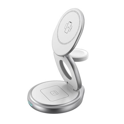 TipoC 3 em um carregador dobrável 15W Carregador sem fio rotativo ROHS