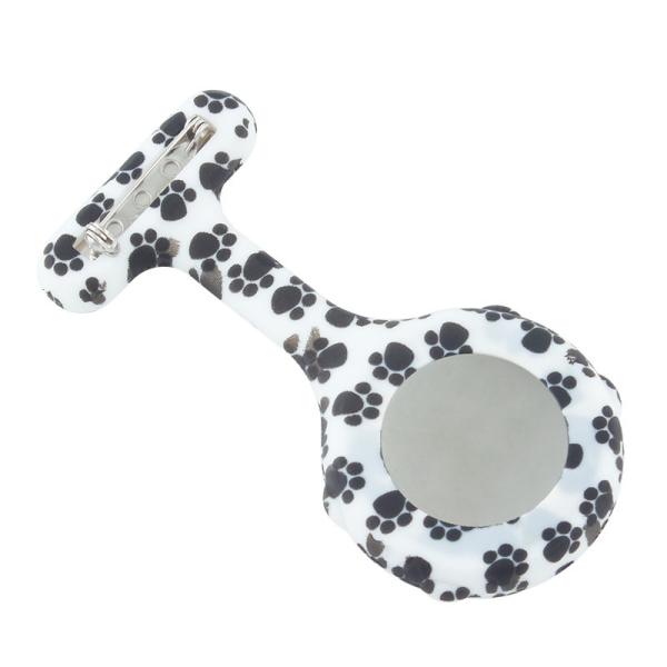 Digital Silicone Nurse Watch Fob Pocket Watches Dog Paws Doctor Medical Hospital  Brooch Lapel Clock Brand Date Week Dis