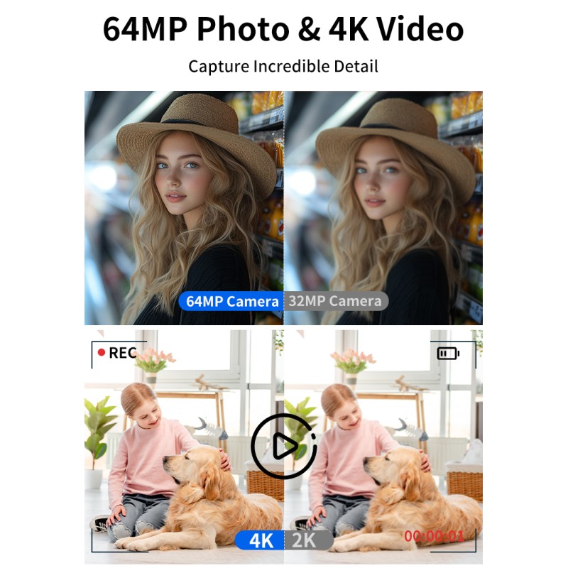 Retro 4K Video Dual Screen Mirrorless Camera 10X Optical Zoom Digital Compact Cameras with Face Priority Anti-Shake for Beginner