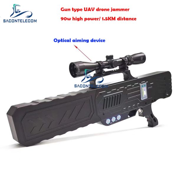 Портативный тип 90w оружия расстояния Jammer 2KM сигнала трутня сильный