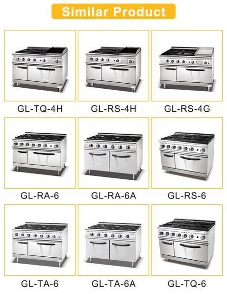 800×900×850 70 Consommation de gaz Équipement de cuisson de restaurant pour la cuisson à haut volume