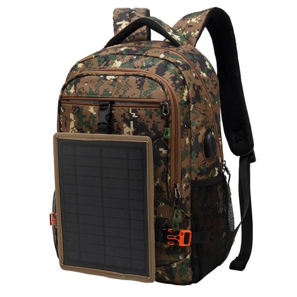 Outdoor Solar Sports Backpack / Rechargeable Solar Backpack With Large Capacity