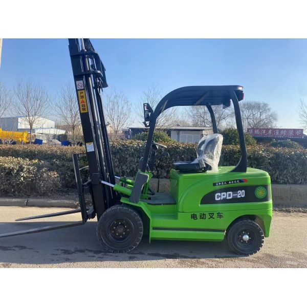 1 Ton Electric Forklift with Solid Front Tyres and Hydraulic Steering for Warehouse