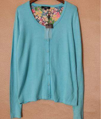 80% Viscose 20% Nylon Blue Cardigan Womens Fashion Chunky Cardigan Womens