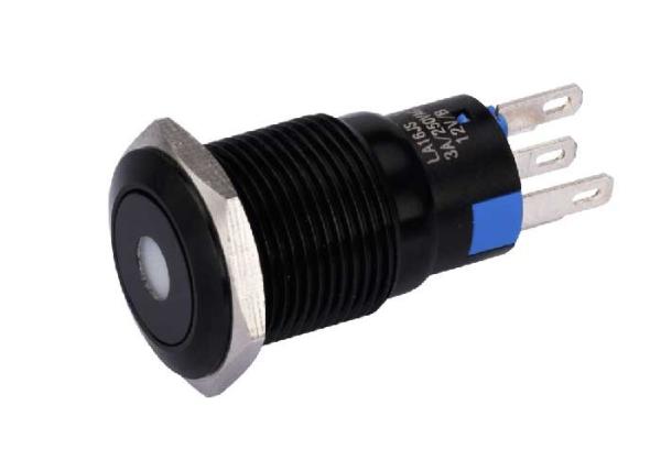 Maintained Momentary Anti Vandal Push Button Switch 16mm Flat Head Waterproof
