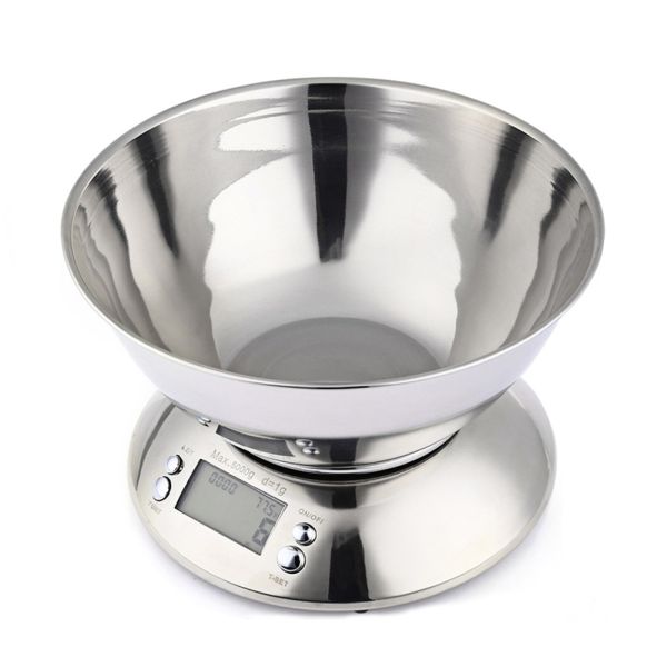 Upgrade Your Kitchen with Our Electronic Scale Stainless Steel Bowl 1g Increment and Temperature Measurement