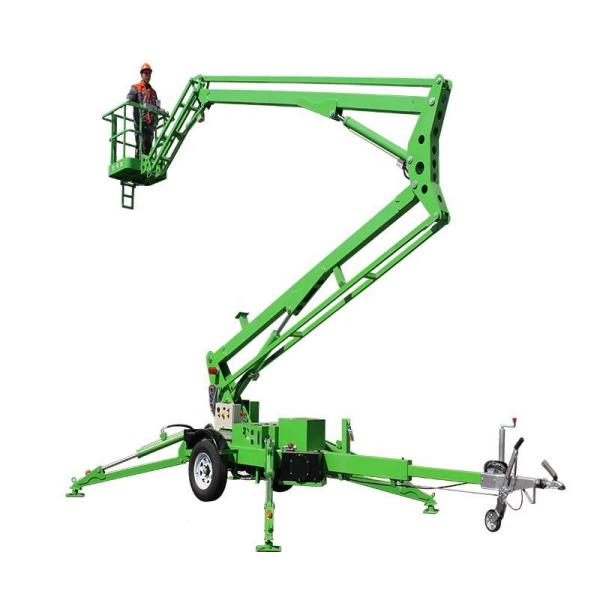 Load 200kg Trailer Articulating Boom Lift 12m Trailer Mounted Cherry Picker