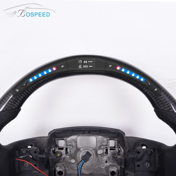 Alcantara LED Landrover Defender Steering Wheel Smooth Leather 350mm