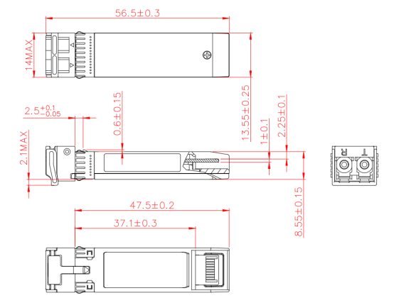 16G SFP+ FC LR LW SFP+ Модуль приемника 1310nm 10KM+ SMF SFP Dual LC