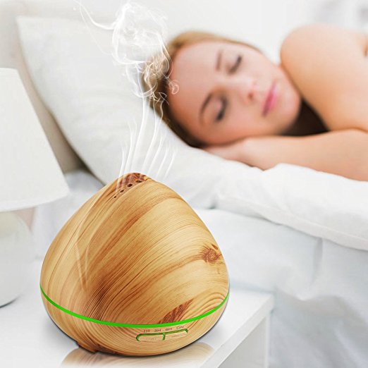 High Quality Wood Grain Ultrasonic Aroma Diffuser With 7 Color LED Night Lights Electric Essential Oil Diffuser