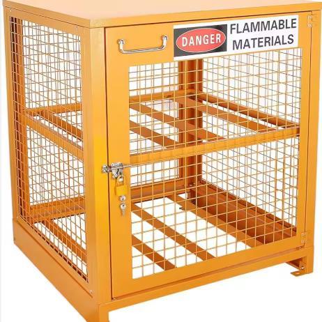 Large Capacity Metal Grid Gas Propane Bottle Storage Cage Lockers Flammable Gas Cylinder