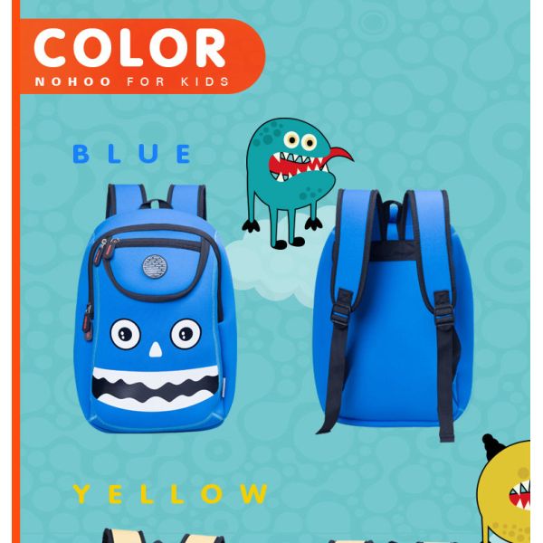 Waterproof Kids Monster Backpack For Baby Boy Backside Breathable Mesh