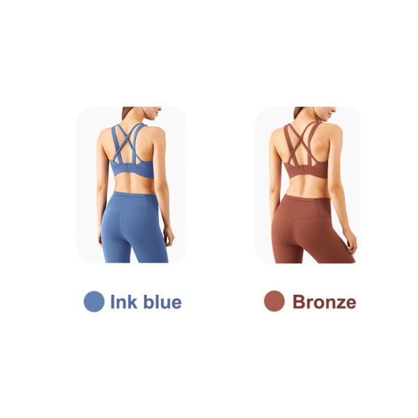 4 Colors Cross Back Padded Sexy Yoga Sports Bra Women Breathable Four Way Stretch
