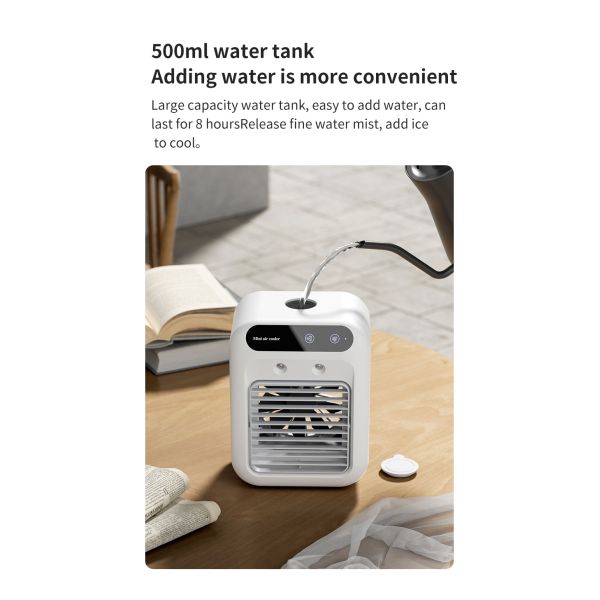 Desktop Mini Air Condition Fan with Water Cooling and Night Light Net Weight 700g