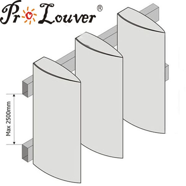 Aluminum Aerobrise Sun Louvres, External Aluminum Sun Louver facade