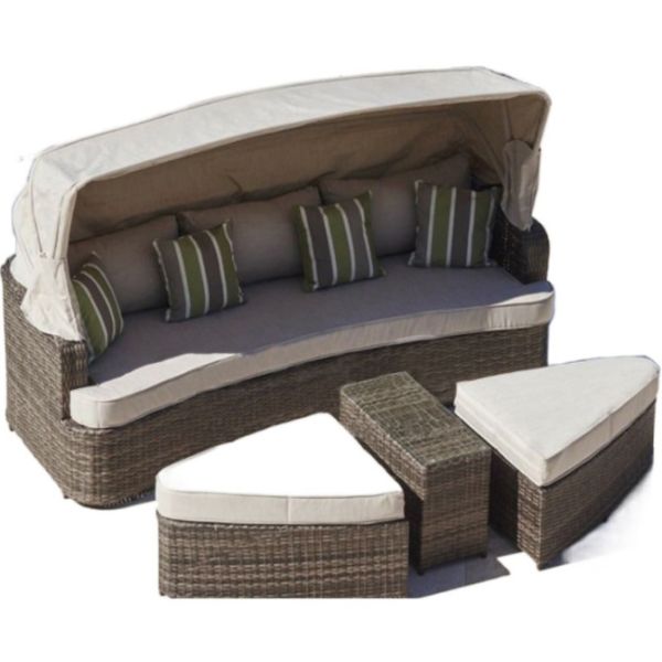 Hotel Outdoor Patio Garden Sunbathing Lounger Sofa Furniture Luxury 228x88x78cm