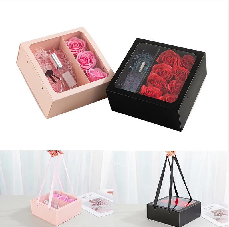 Elegant Paper Packaging Boxes for Square Flower Bouquet Gift Elegant