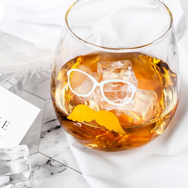 Clear Lead-Free Crystal Stemless Wine Glass With Pineapple Decoration Custom Glass